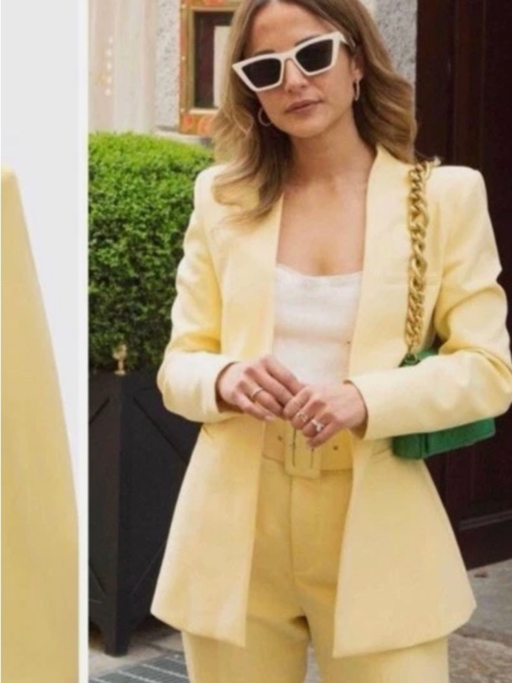 Zara Butter Yellow Collarless Blazer 2198/789 Bloggers Favorite